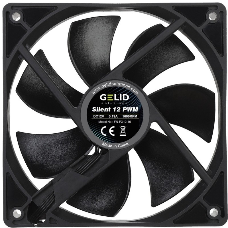 Кулер для корпуса GELID SILENT 12 PWM BLACK FN-PX12-16