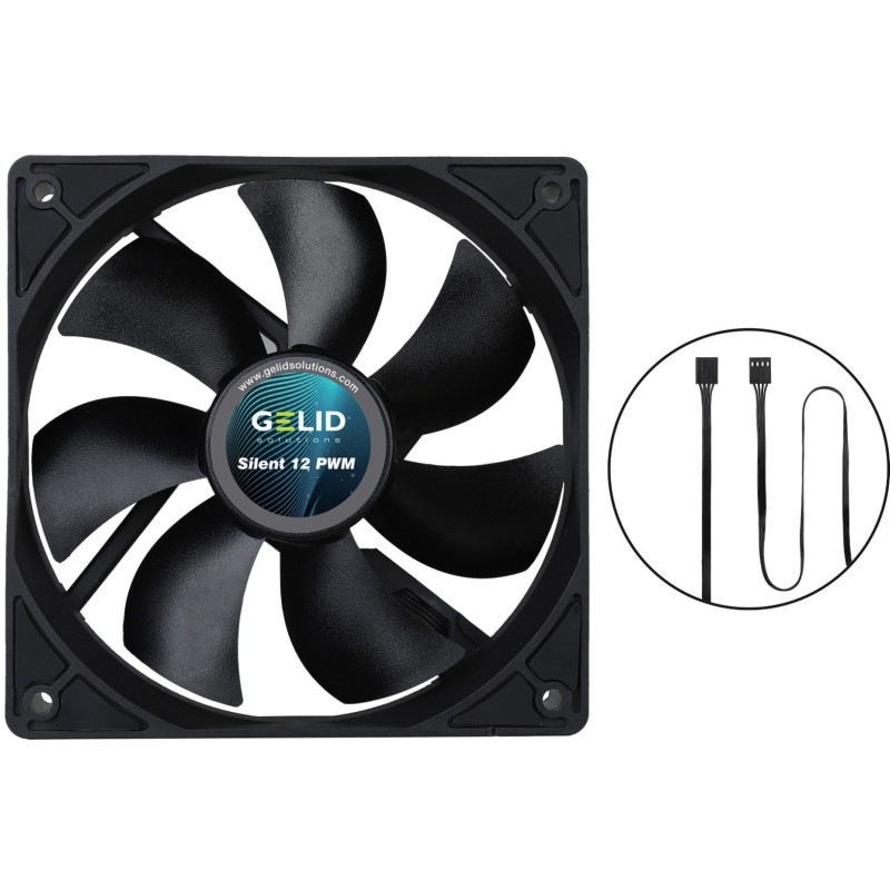 Кулер для корпуса GELID SILENT 12 PWM BLACK FN-PX12-16