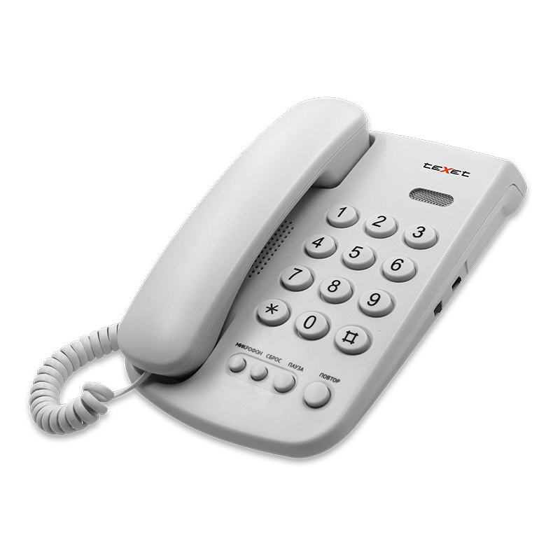 Телефон проводной Texet TX-241 светло-серый