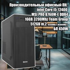 Системный блок: Core i5-12400, R300, B760M-E DDR4, 16GB, 512GB, 450W