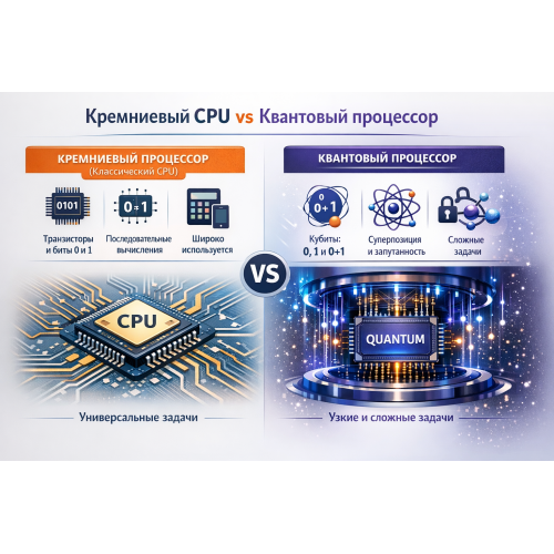 Кремниевые и квантовые процессоры: полное сравнение технологий настоящего и будущего