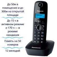 Беспроводной телефон Panasonic KX-TG1611RUH DECT