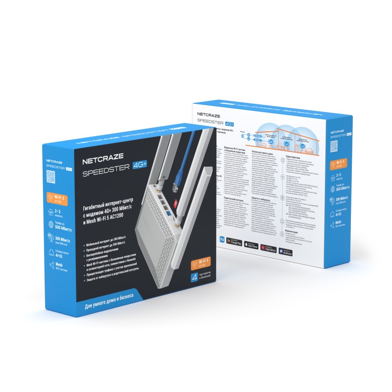 Маршрутизатор Netcraze NC-2911 AC1200 4G+ Gigabit Wi-Fi 5