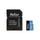 Карта памяти Netac NT02P500STN-128G-R U1/C10 128GB с адаптером SD