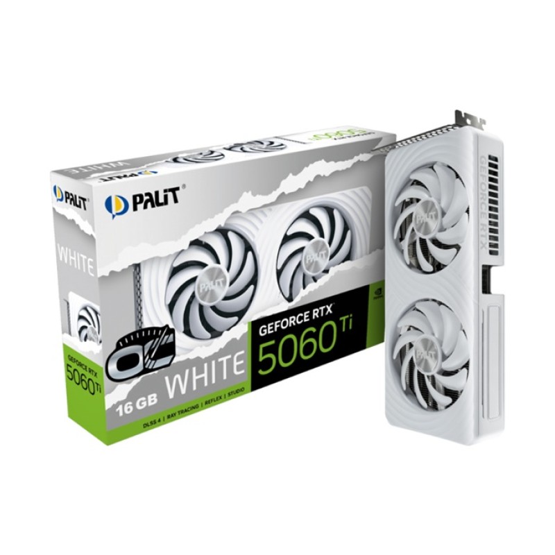 Видеокарта Palit (NE7506TU19T1-GB2061M) White RTX 5060 Ti OC 16 GB GDDR7 128bit