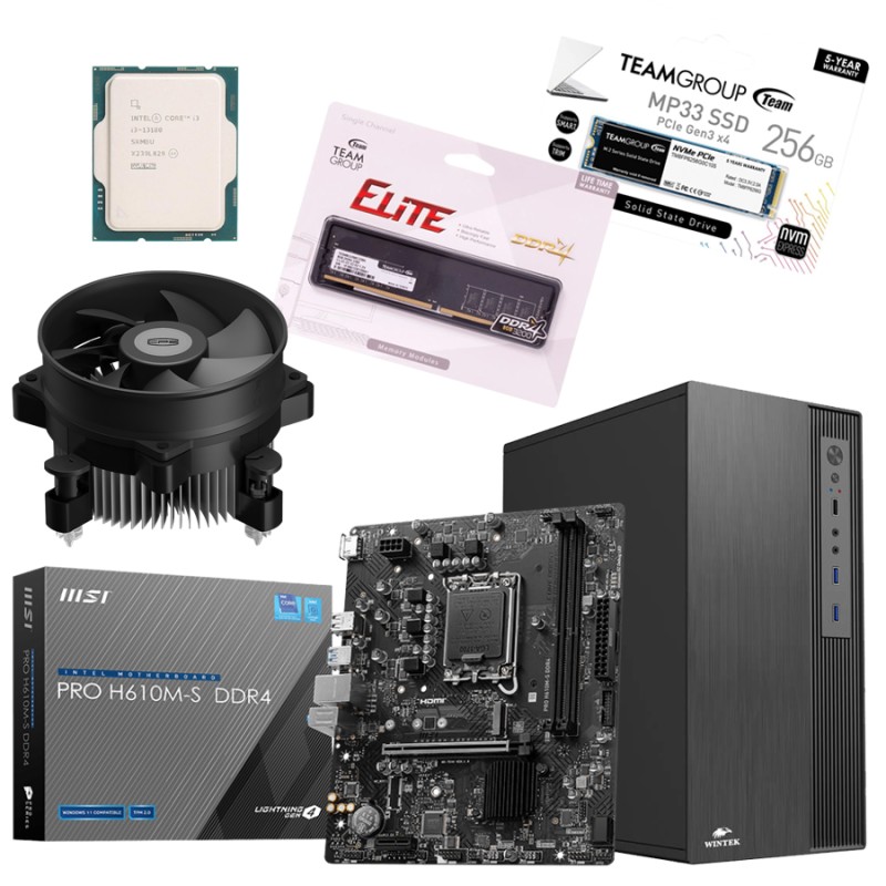 Офисный ПК ПК Intel i3-13100 8GB 256GB SSD