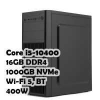 ПК для работы: Core i5-10400, R200, H410, 16GB, 1000GB NVMe, WiFi, 400W