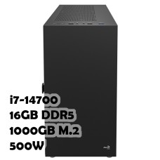 Системный блок: Intel Core i7-14700, AG300, B760, 16GB, 1TB, 500W
