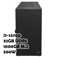 Системный блок: Intel Core i7-14700, AG300, B760, 32GB, 1TB, 500W
