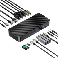 Док-станция ORICO-DKA20-V1-UK-BK-EP USB-C