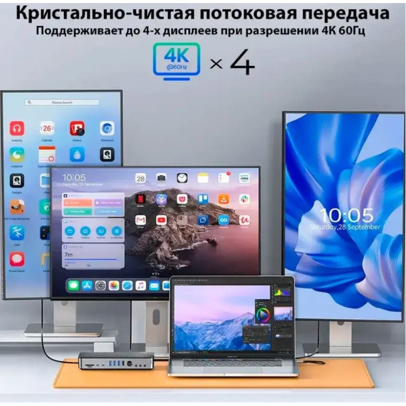 Док-станция ORICO-DKA20-V1-UK-BK-EP USB-C