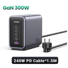 Зарядное устройство UGREEN CD333 90903B Nexode 300W 4×USB‑C + 1×USB‑A GaN PD 3.1