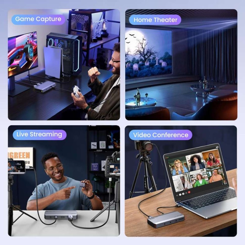 Устройство видеозахвата UGREEN CM700 (25173) HDMI → USB‑C/USB‑A 4K@60Hz HDR