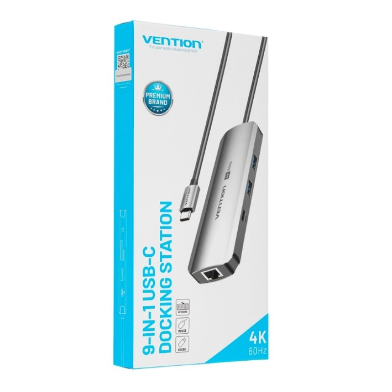 Док-станция Vention TQMHB USB-C 9-в-1 с HDMI и RJ45