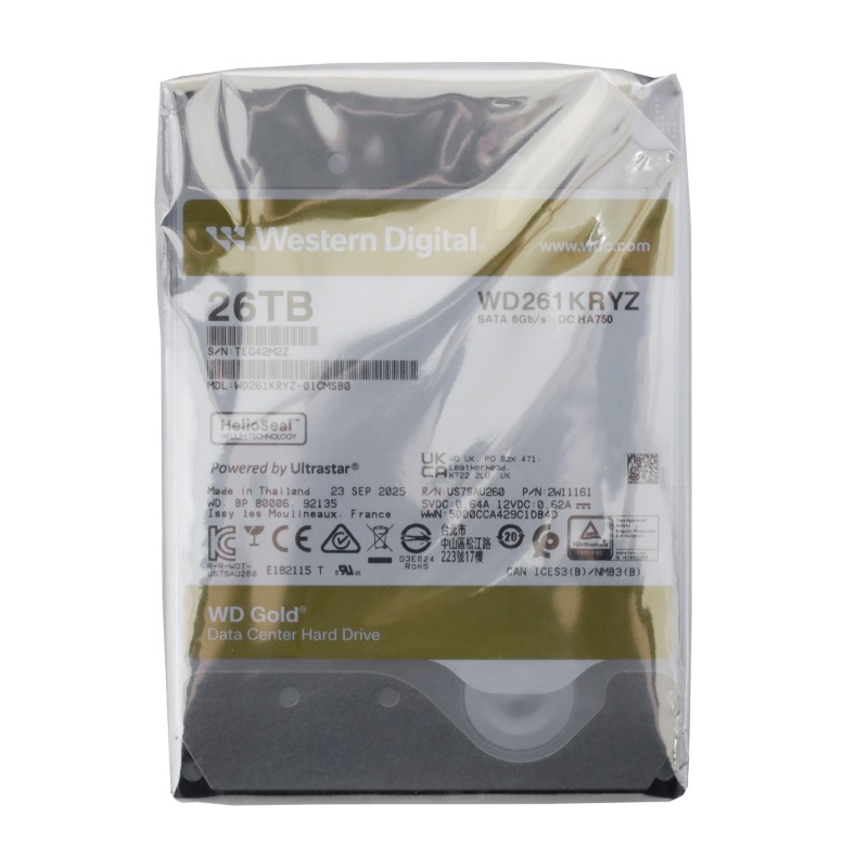 Жесткий диск Western Digital Gold WD261KRYZ 26TB SATA 6Gb/s 3.5" 7200rpm 512Mb, CMR