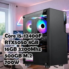 Игровой ПК: Intel Core i5-12400F, R400, H610, 16GB, RTX5050 8GB, 500GB, 700W