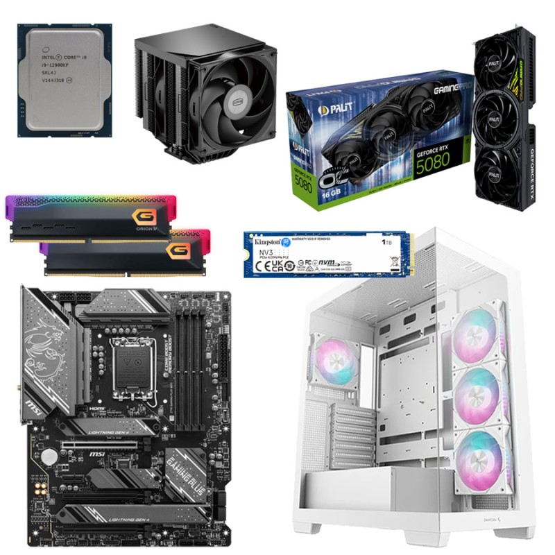 Игровой ПК: Core i9-12900KF + RTX5080 16GB, RT720, Z790, 32GB, 1TB, CG580 4F WH, 1200W