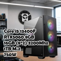 Игровой ПК: Core i5-13400F + RTX 5060 8G, R400, B760M-P DDR4, 16GB, 1TB M.2, 750W