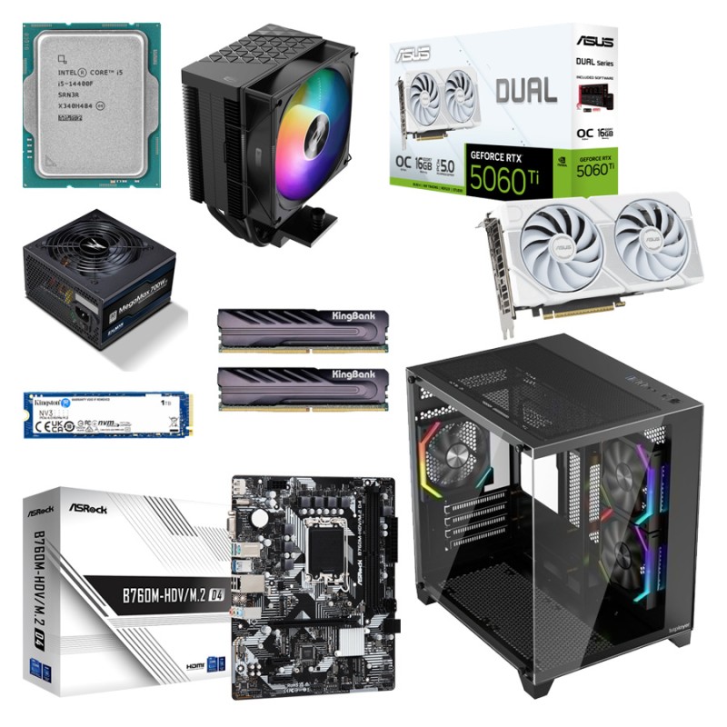 Мощный игровой ПК на 10-ядерном процессоре i5-14400F и RTX 5060 Ti 16GB