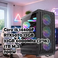 Игровой ПК: Intel Core i5-14400F + RTX5070 12GB + 32GB DDR5, B760, 1TB, 700W