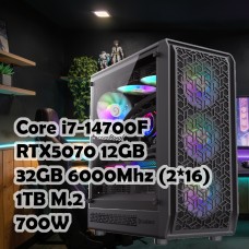 Игровой ПК: Intel Core i7-14700F + RTX5070 12GB + 32GB DDR5, B760, 1TB, 700W