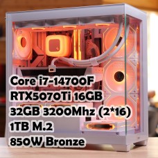 Игровой ПК: Intel Core i7-14700F + RTX5070Ti 16GB + 32GB DDR4, B760, 1TB, 850W, WiFi