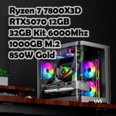 Игровой ПК: AMD Ryzen 7 7800X3D, Iota A40 WH, B850, 32GB Kit, RTX5070 12GB, 1TB, Wi-Fi, UV5 WH, 850W