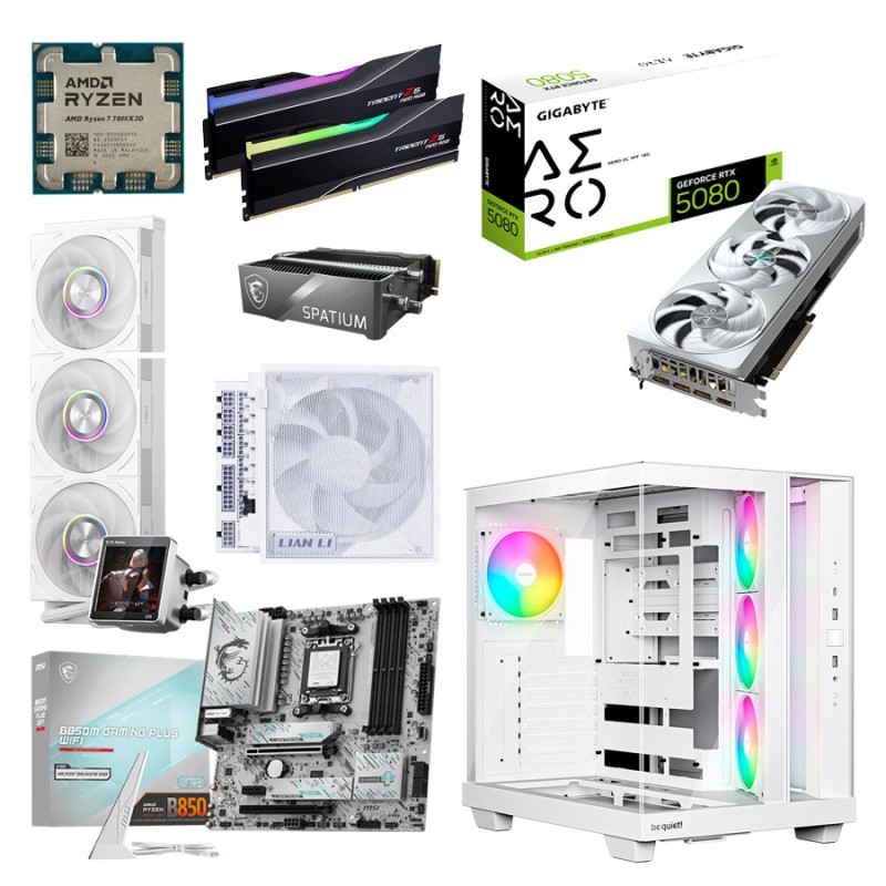 Игровой ПК: AMD Ryzen 7 7800X3D, DT360 ARGB, B850, 64GB Kit, RTX5080 16GB, 2TB, Light Base 500, 1200W