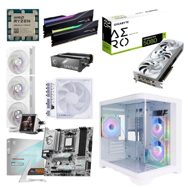 Игровой ПК: AMD Ryzen 7 7800X3D, DT360 ARGB, B850, 32GB Kit, RTX5080 16GB, 2TB, 1200W