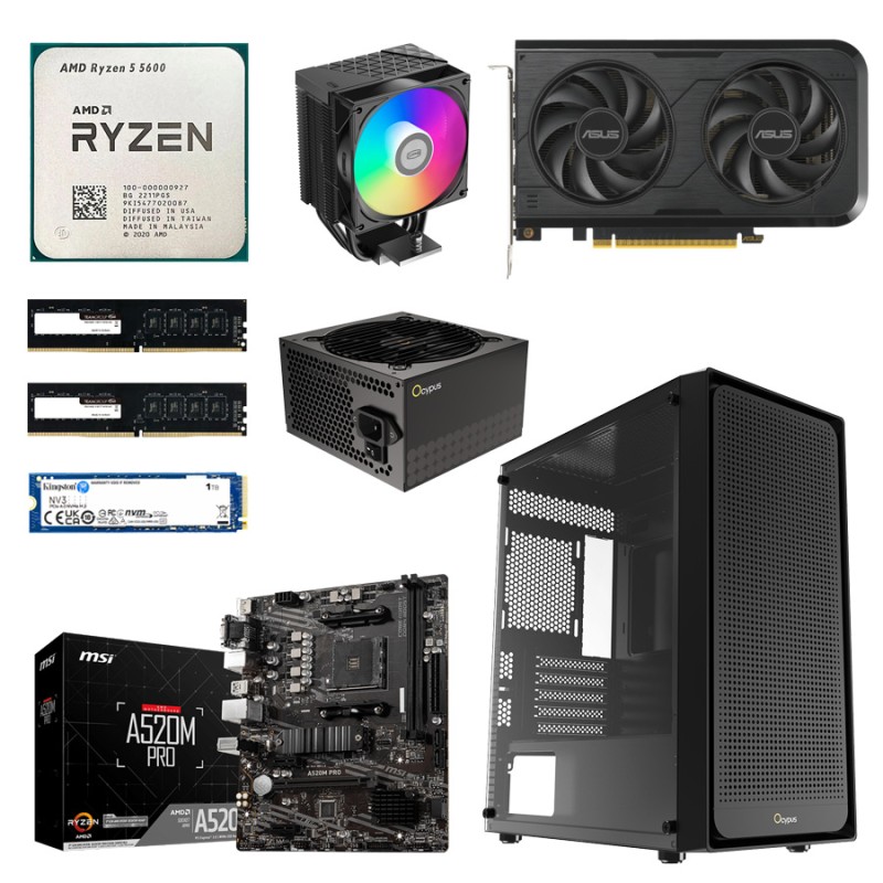 Бюджетный игровой ПК Ryzen 5 5600 + RTX 5050 8GB 16GB 1TB SSD