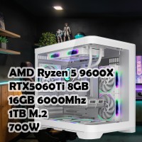 Игровой ПК: AMD Ryzen 5 9600X + RTX5060Ti 8G, 16GB, B840, 1TB, BV5-WH, 700W