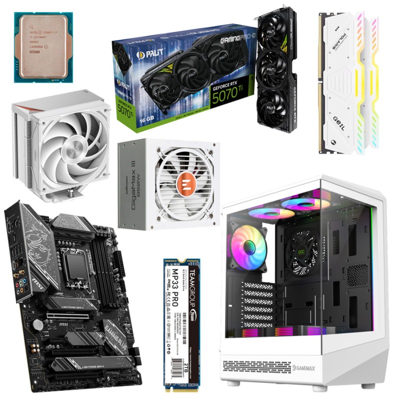 Игровой ПК Intel Core i7-14700KF + RTX 5070 Ti + 32GB DDR5 + 2TB NVMe