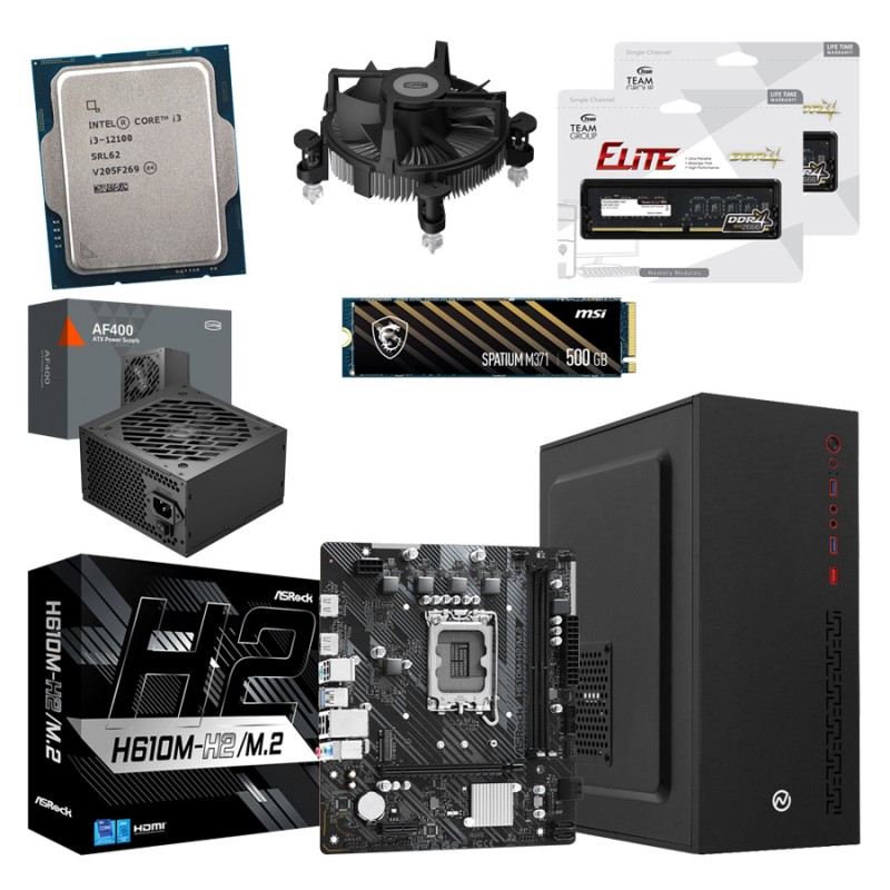 Офисный компьютер Intel Core i3-12100 / 16GB DDR4 / 500GB SSD NVMe