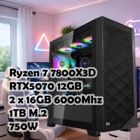 Игровой ПК: AMD Ryzen 7 7800X3D, R500, B650, 32GB, RTX 5070 12G, 1TB, 750W