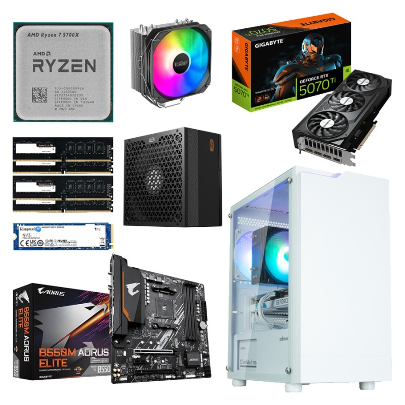 Игровой ПК Ryzen 7 5700X / RTX 5070 Ti 16GB / 32GB DDR4 / 1TB NVMe