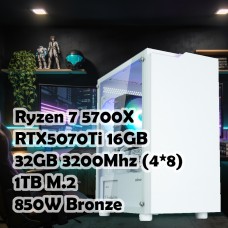 Игровой ПК: AMD Ryzen 7 5700X + RTX5070TI 16G, PALADIN 400, B550, 32GB, 1TB, T4 PLUS, 750W