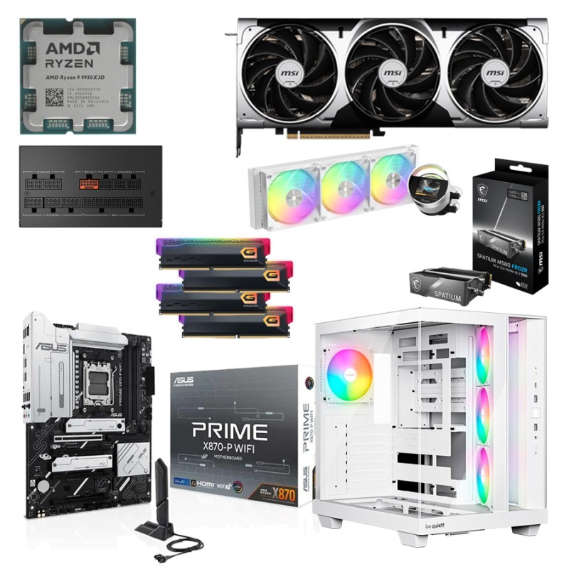 Игровой ПК: Ryzen 9 7950X + RTX 5080 16GB, X870, 64GB, 4TB, 1200W, Wifi+BT, СЖО