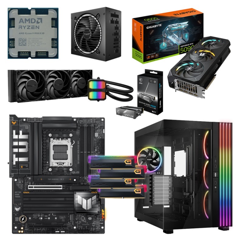 Игровой ПК: Ryzen 9 9900X3D + RTX 5090 32GB, X870, 64GB, 4TB, 1200W, Wifi+BT