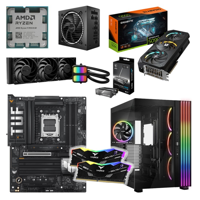 Игровой ПК: Ryzen 9 9950X3D + RTX 5090 32GB, X870, 64GB, 4TB, 1000W, Wifi+BT