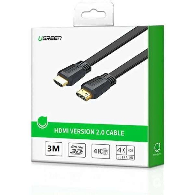 Кабель HDMI UGREEN ED015 50820 HDMI 2.0 4K@60Hz 3 м плоский