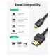 Переходник HDMI - micro HDMI UGREEN HD127 2 м HDMI 2.0 4K@60Hz