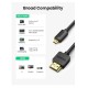 Переходник HDMI - micro HDMI UGREEN HD127 2 м HDMI 2.0 4K@60Hz