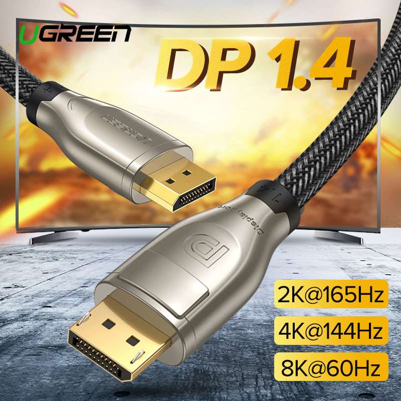 Кабель DisplayPort UGREEN DP112 60843 2 м, DP 1.4, фиксирующий зажим