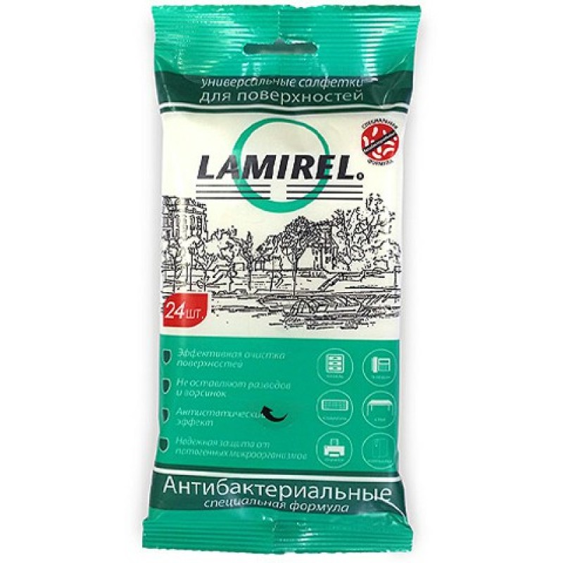Антибактериальные универсальные чистящие салфетки Lamirel LA-61617