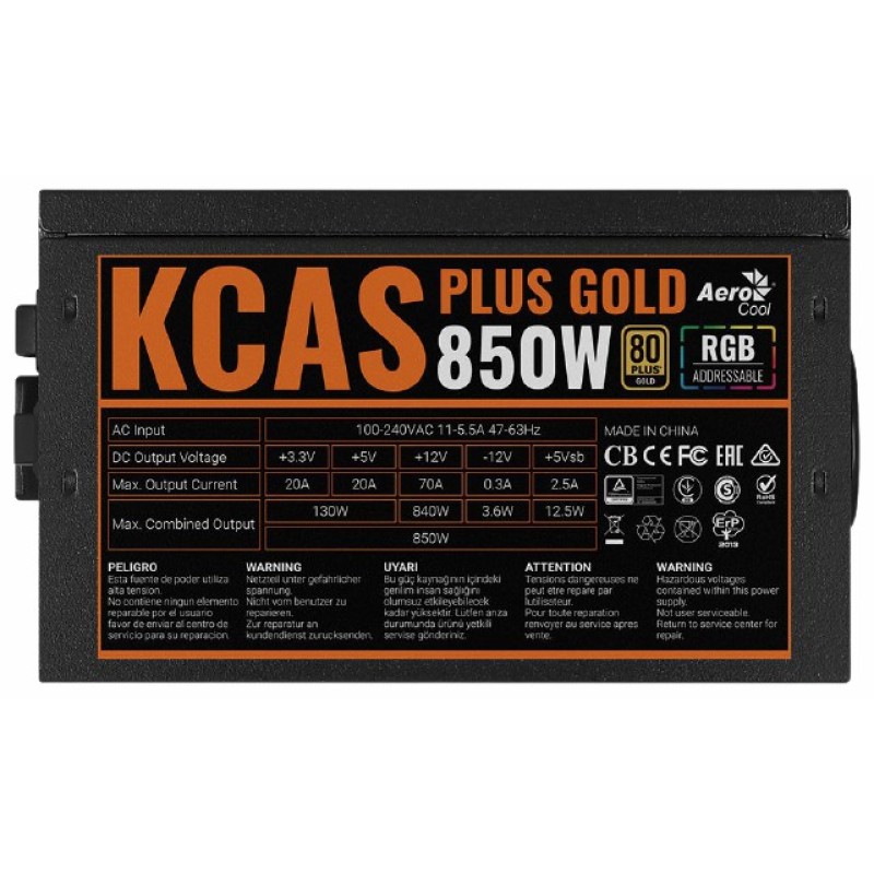 Блок питания AeroCool KCAS PLUS GOLD 850W