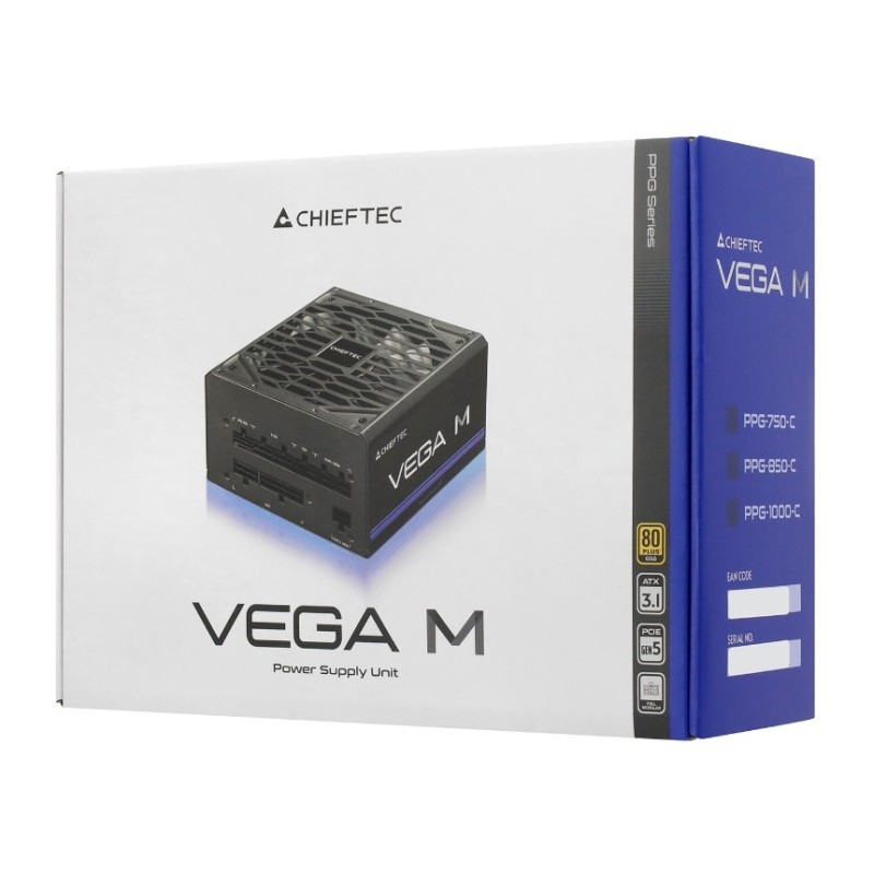 Блок питания Chieftec Vega M PPG-1000-C 1000W Gold Модульный ATX 3.1
