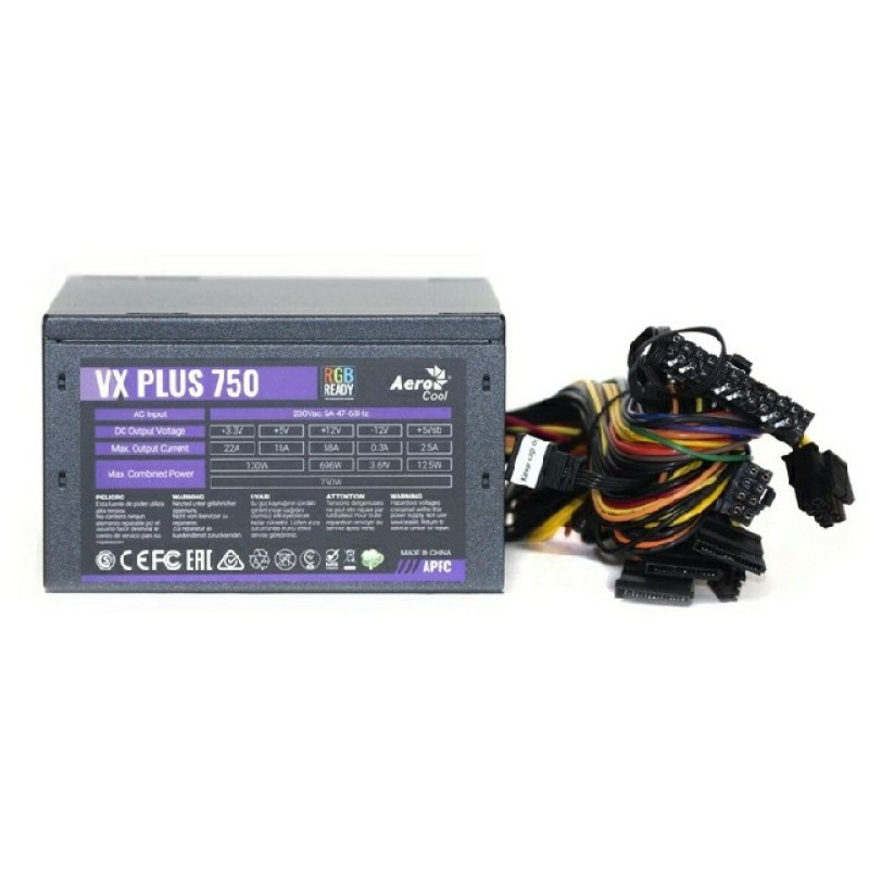Блок питания AeroCool VX Plus 750 RGB 750W