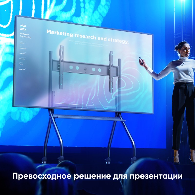 Мобильная стойка ONKRON TS1351cn для телевизора 32-65" с регулировкой высоты