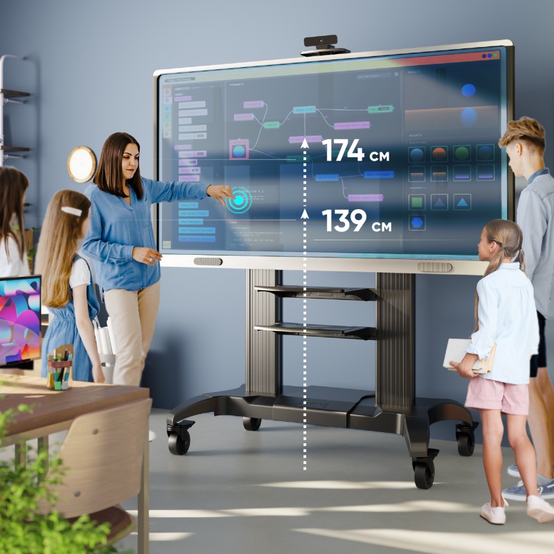 Мобильная стойка ONKRON TS2811 черная для телевизора на колесах