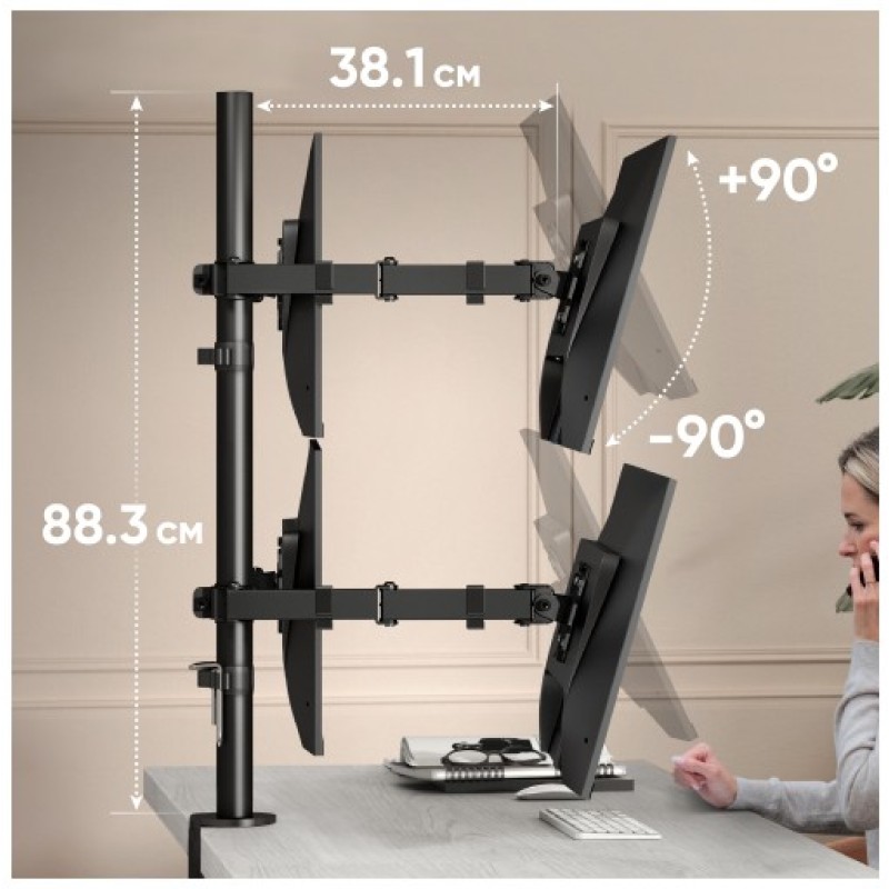 Кронштейн для монитора ONKRON D421Ecn черный